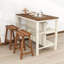 Rosamae Rubber Wood Butcher Block Dining Table Set With 2 Stools And 2 Shelves