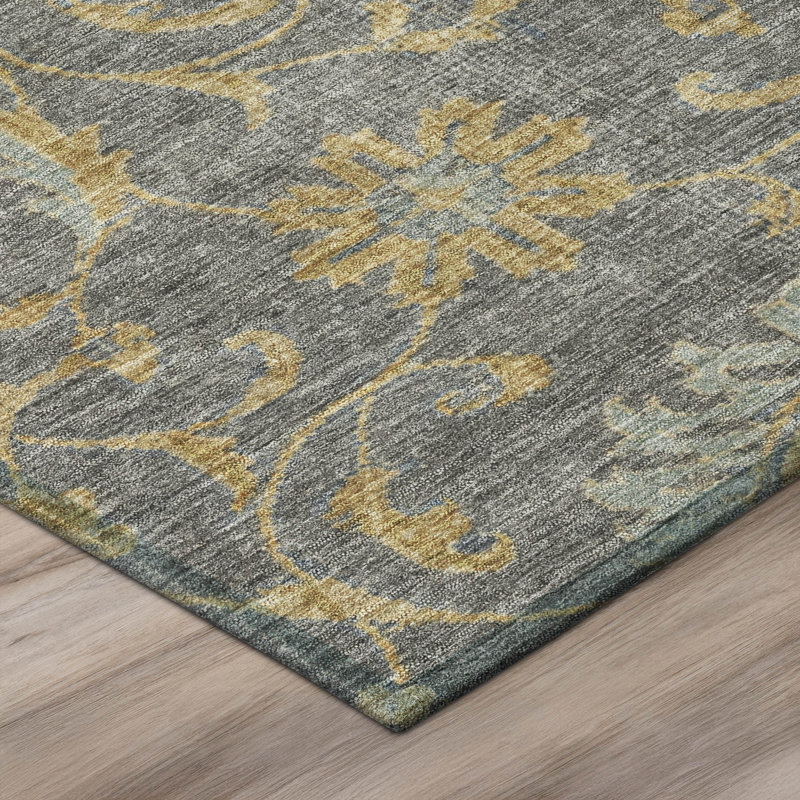 Tapis lavable à la machine intérieur / extérieur ACN2966, Gris, 10 pi x 14 pi
