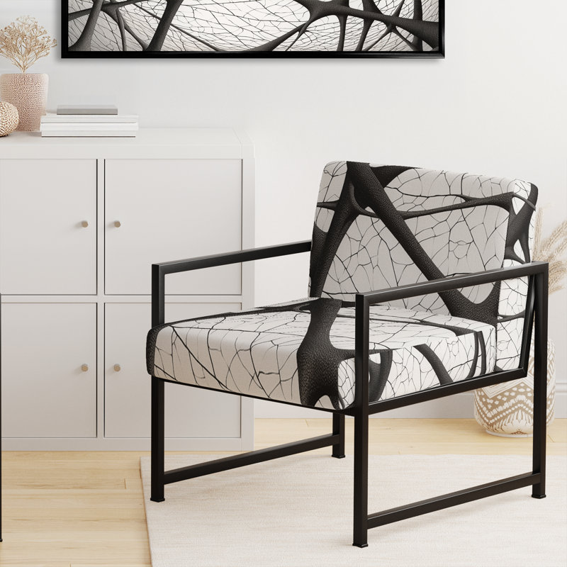Chaise d'appoint rembourrée Minimalist, Noir