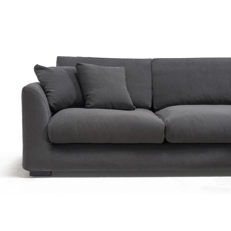 Canapé modulaire Dedi, Accoudoir à droite (vu de face), Mélange de lin gris
