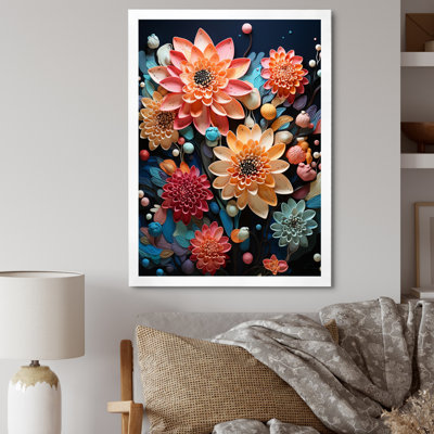 «Colorful Zinnia Flowers Collage», reproduction sur toile