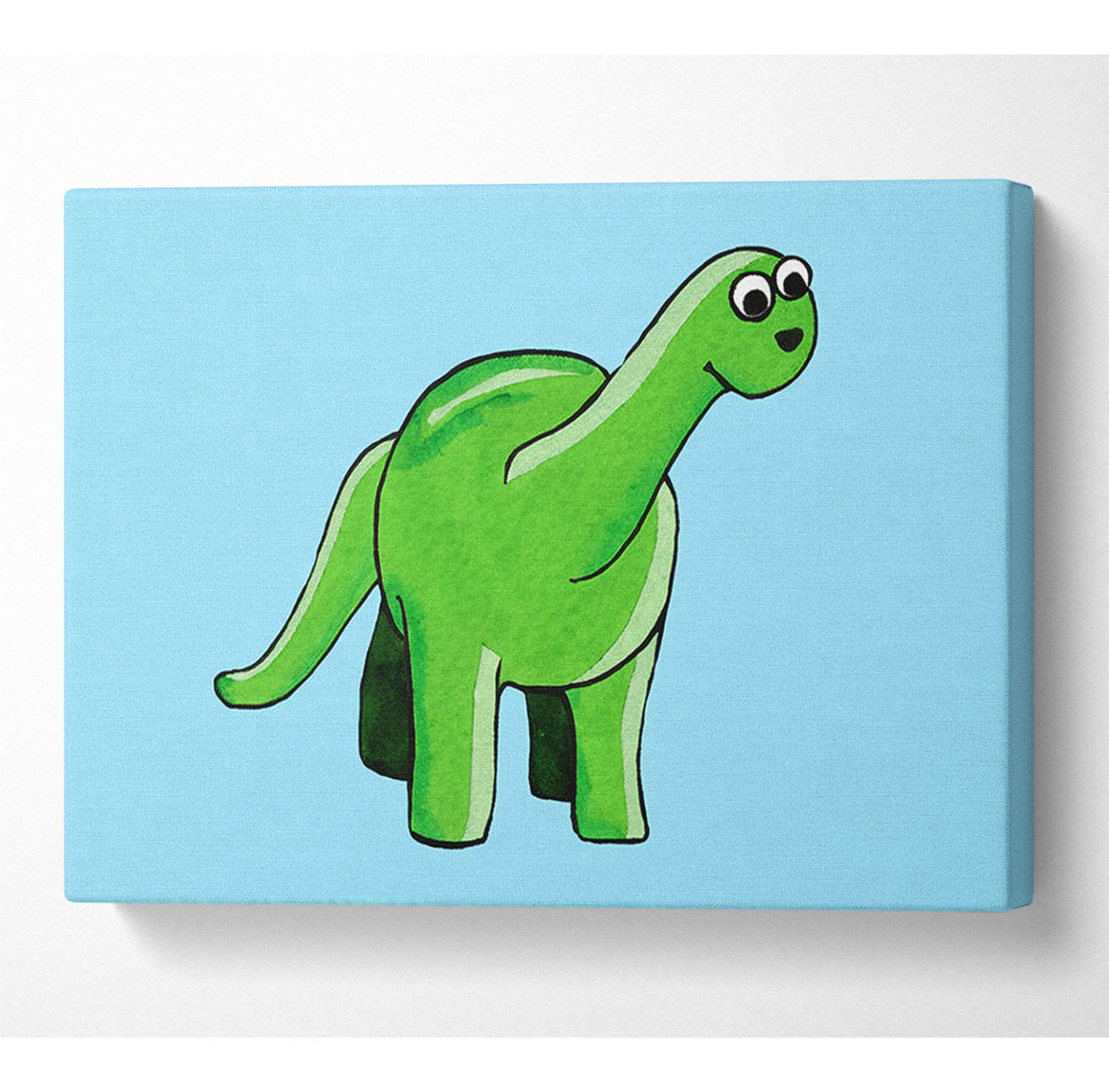 Suprised Dinosaur Baby Blue - Kunstdrucke auf Leinwand