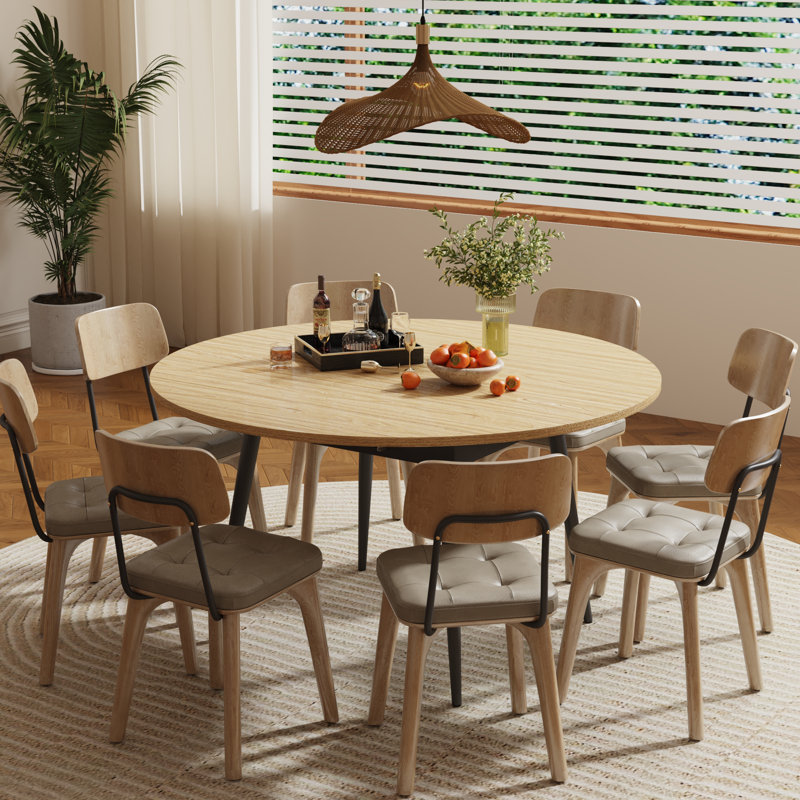 Extendable Round Dining Table For 4-8 People, Oval Dining Table