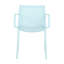 Holiday - Fauteuil empilable moderne en plastique 4 pièces pour une utilisation intérieure / extérieure - Dossier ergonomique à lattes, matériau PP toutes saisons, bleu ciel clair - patio, balcon, café-1826194252