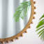 Miroir rond en bois avec cadre perlé