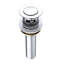  Push Pop Up Chrome Basin Waste Plug - Slotted Suitable for Sink with Overflow - Inner Round Push Button
