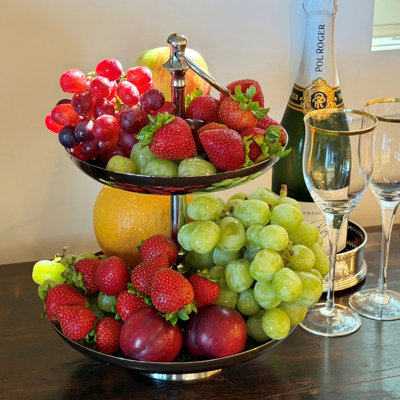 Alyda Aluminum and Nickel Plated Tiered Stand