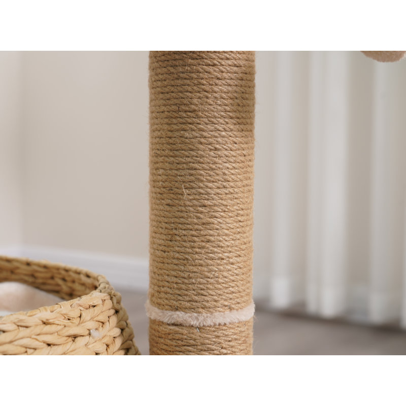 Medium Cream Sisal Cat Tree with Perches and Scratching Post