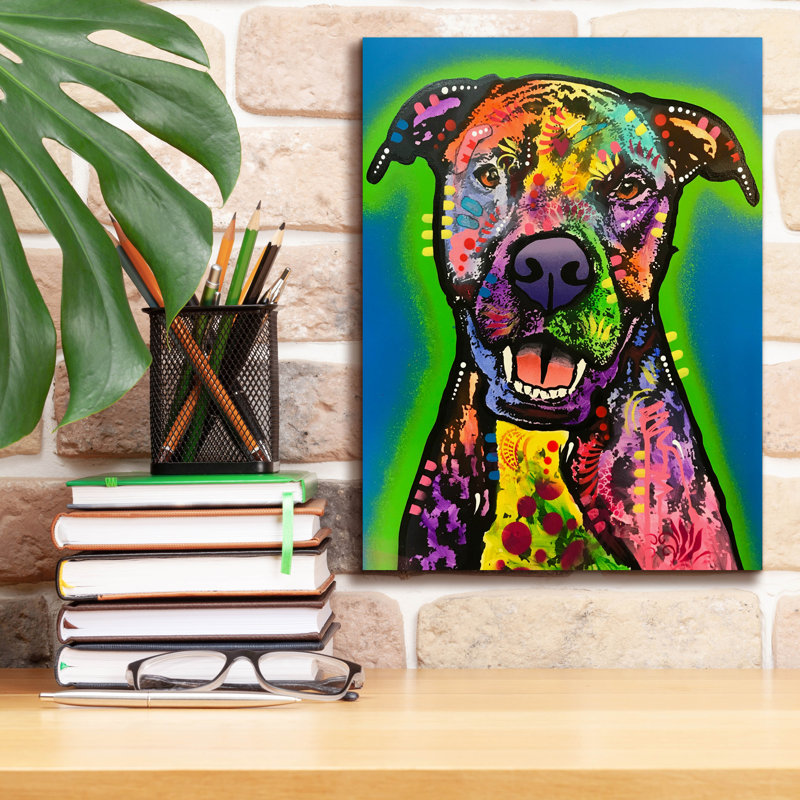 «Pitbull Green Glow» par Dean Russo, H 16 po x l 12 po x P 0,75 po