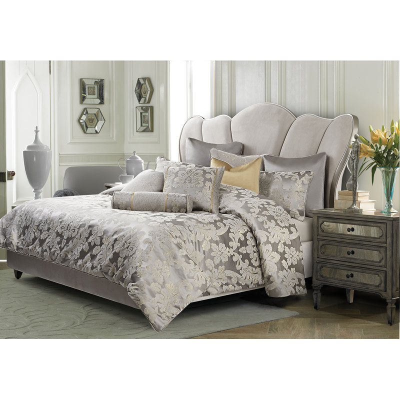 Assisi 9-Piece Queen Comforter Set - Platinum