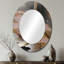 Abstrait abstrait doré et rose Infinity Circles III - Miroir mural moderne ovale-487184175