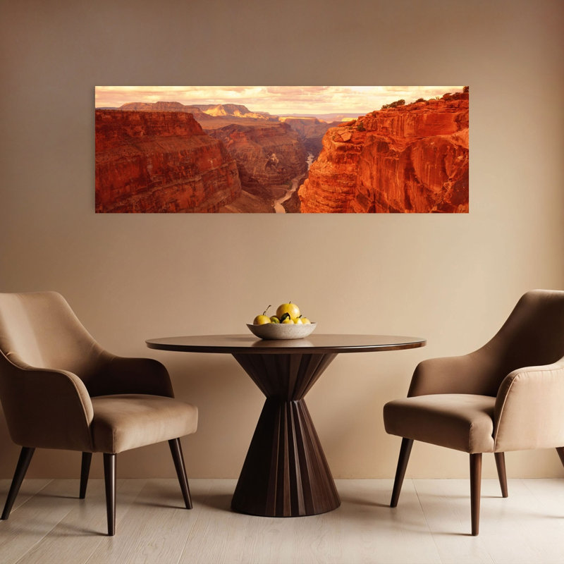 Toroweap Point, Grand Canyon, Arizona, États-Unis, paysage contemporain abstrait, art mural, H 16 po x l 48 po