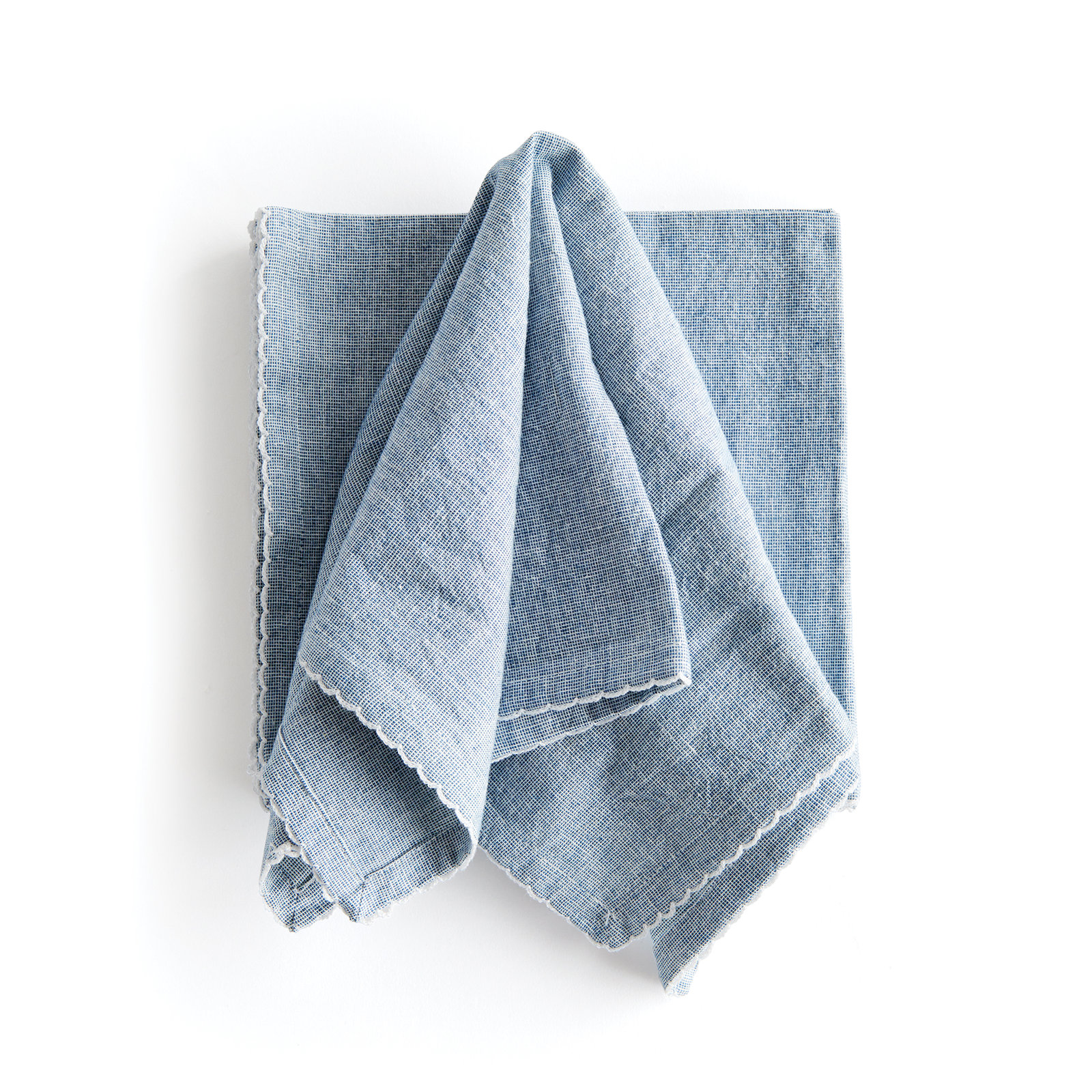 Atoka Reversible Cotton Napkin, Scalloped, Scalloped Rim