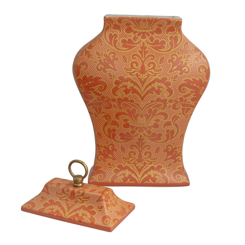 Richmond Damask Jar, Gold; Orange