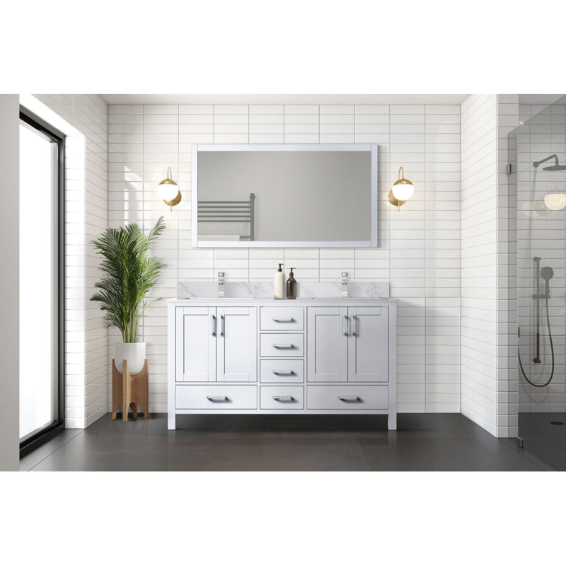 Meuble-lavabo blanc 60 po X P 22 po D et 58 po Miroir, Blanc
