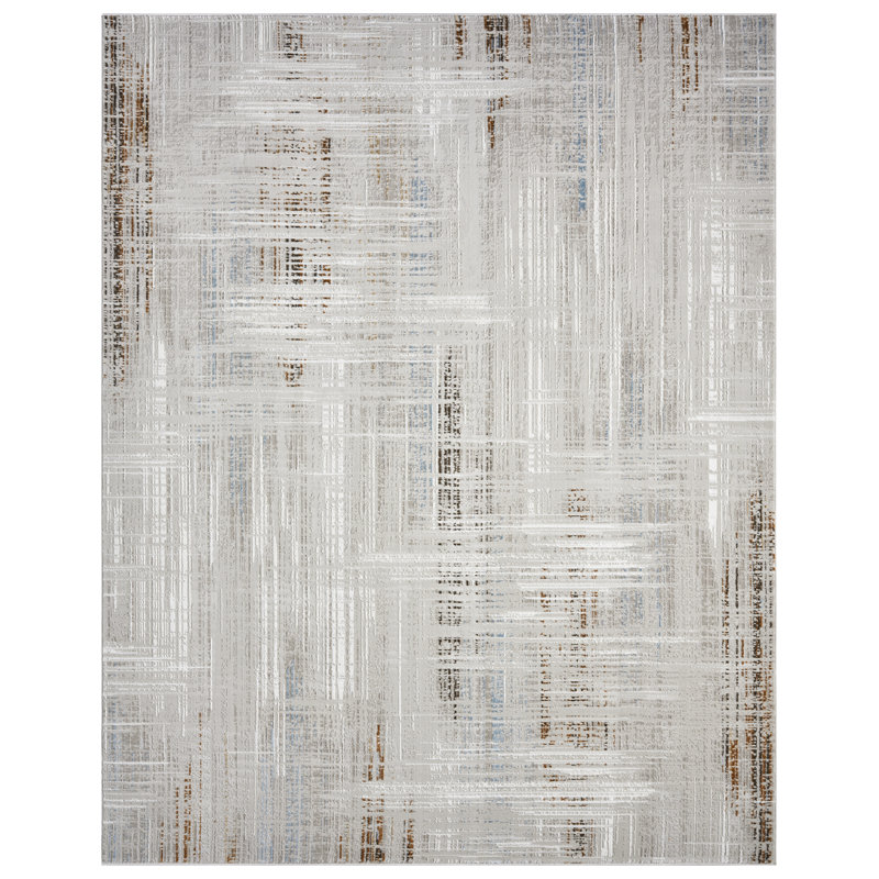 Bunnell Woven Crosshatch Area Rug, Rectangle 8'6"x11'6"