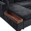 Canapé modulaire avec canapé en forme de L de 93,7 po et compartiment de rangement en bois pour le salon, noir-129891935