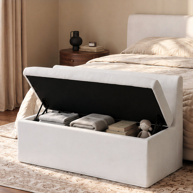 Upholstered Bench with Flip Top