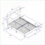 Structure de lit plateforme double avec tête de lit tapissier pleine grandeur - Support de lattes en bois massif, aucun sommier requis, gris pour la chambre