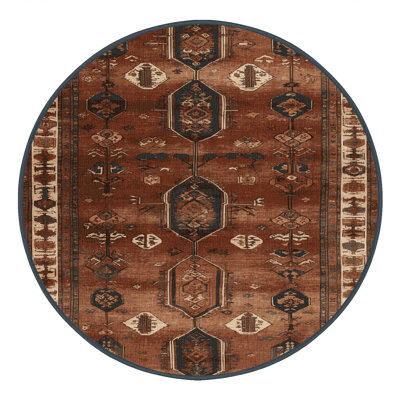 Machine Washable Turkish Brown Area Rug