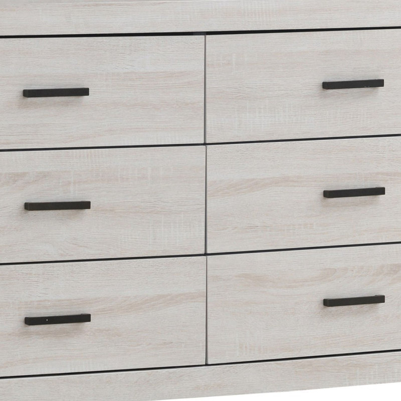 Commode double 6 tiroirs l 58,5 po, Blanc