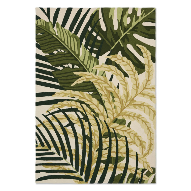Floral Area Rug in Green/Beige, Rectangle 8'2" x 11'6"
