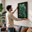 Flowing Teal Currents Modern - Framed Print-958184070-958184068
