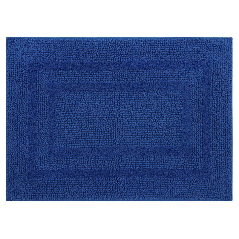 Kail Plush Stain/Fade Resistant Machine Washable Bath Mat, 21" W x 34" L, Fiesta Cobalt