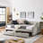 Queen Size Daybed with Two Drawers Tufted Sofa Bed-1268757807