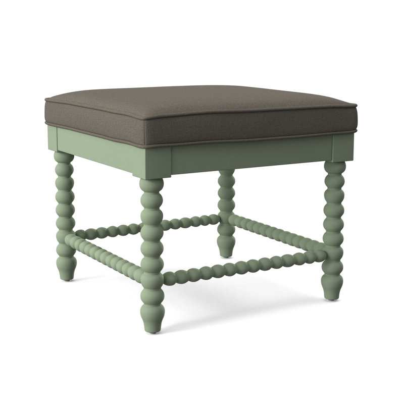 Lind Island Upholstered Bench, Navy Crypton Performance, Celery Finish