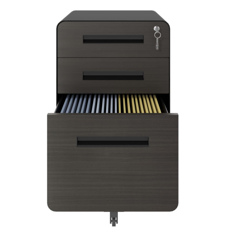 3-Drawer Mobile File Cabinet With Lock, All-Steel Metal Storage On Casters, For Home & Office, Fully Assembled, Holds A4/Letter Files