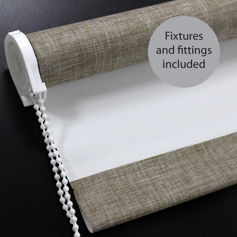 Blackout Roller Blind, Natural Beige, 61cm W x 162cm L