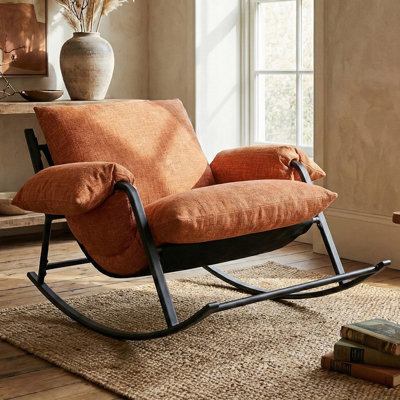 Acanva Ember Oversized Rocking Chair, Tangerine