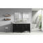 Meuble-lavabo de 60 po pour lavabo double, construction en bois massif, design rétro, lavabo en céramique avec trop-plein en métal, meuble-lavabo ajustable avec tiroir de rangement de 60 po, style rétro élégant et armoire-130058257