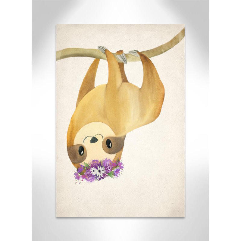 Sloth floral 2, H 36 po x l 24 po x P 1,5 po, Toile