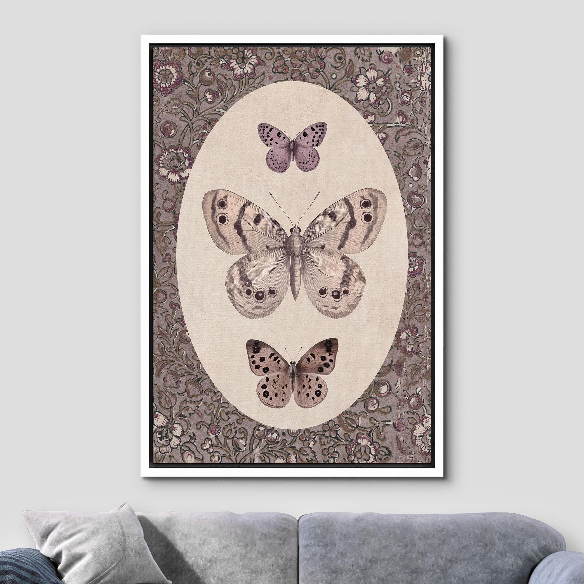 IDEA4WALL Bright Preppy Animals Vintage Butterfly and Floral Botanical ...