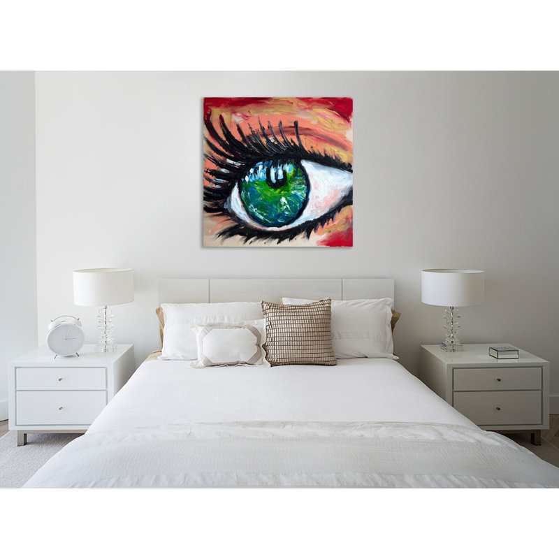«Green Eye», toile tendue par Chiara Magni, H 30 po x l 30 po x P 1,5 po