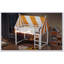 Loft Bed With Canopy, LED Lights & Book Shelf-1857445398-1857445399