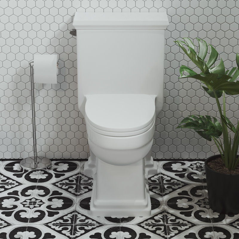 Voltaire One-Piece Elongated Toilet Dual-Flush 1.1/1.6 gpf, Left, Glossy White
