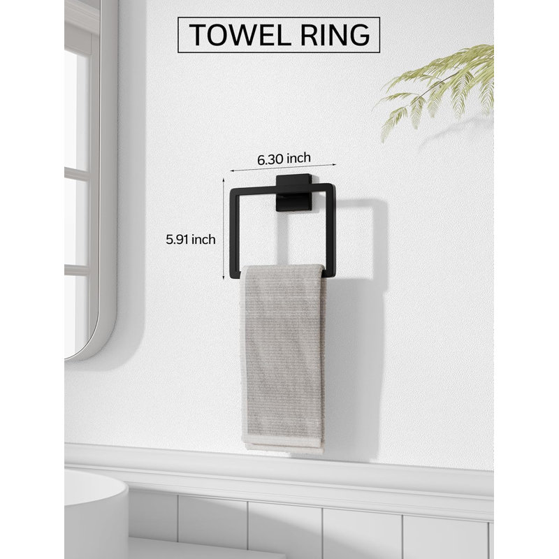Matte Black Bathroom Accessories Set, SUS 304 Stainless Steel Hardware, Towel Bar, Towel Holder Racks, Wall Mounted, 5-Piece Combination