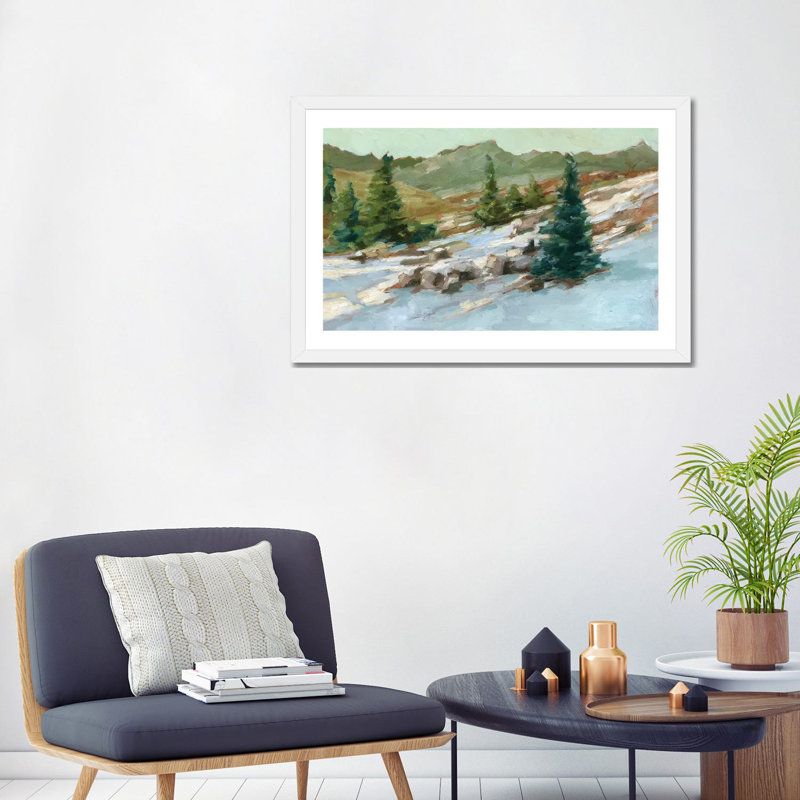 «Spring Thaw II» par Ethan Harper - reproduction d'art, H 24 po x l 32 po x P 1 po, Papier encadré blanc, Blanc