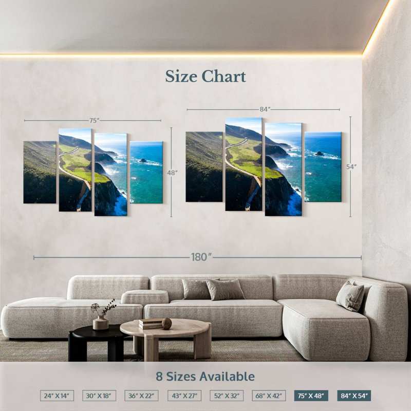 Gillard Pacific Coast Highway Cliff, 48" H x 75" W