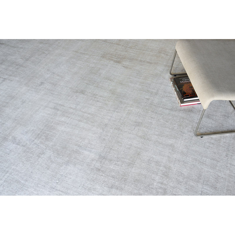 Cloud Hand Loomed Wool and Rayon From Bamboo Silk Ivory/Beige Area Rug, Rectangle 10' x 14'