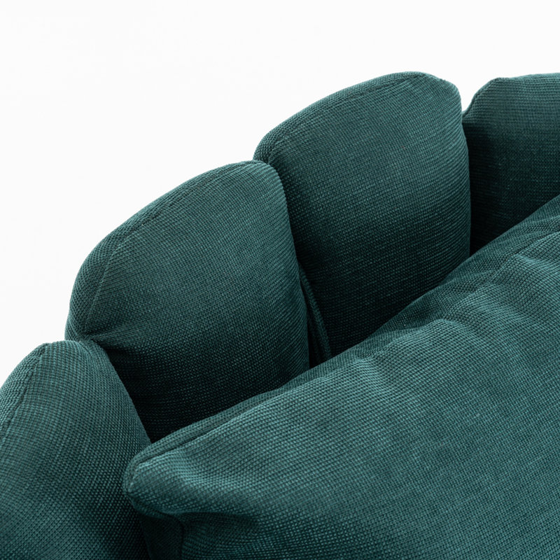 Fauteuil demi-tonneau en velours côtelé Comfy, Vert
