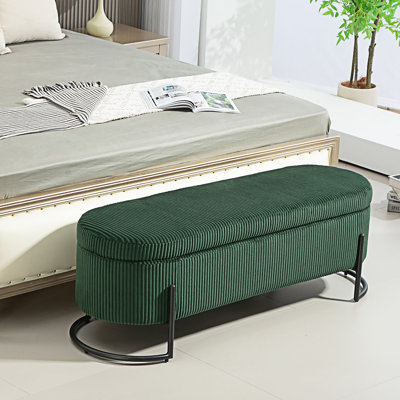 Banc de rangement rembourré en tissu pour chambre à coucher