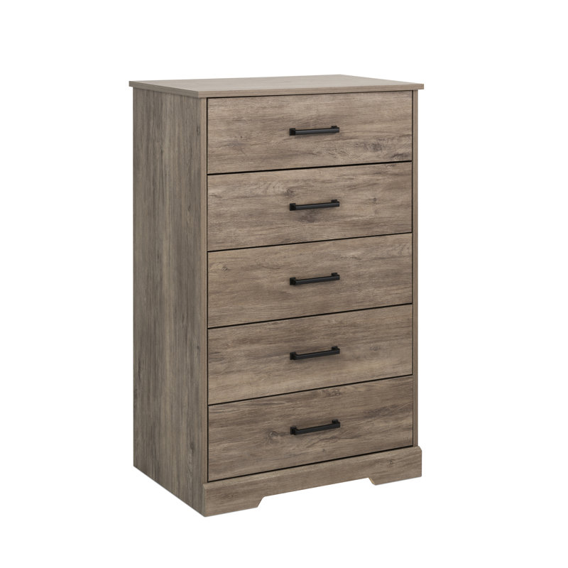 Commode à 5 tiroirs Yazeed, Brun