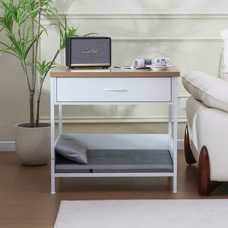 Dog Bed Nightstand, White