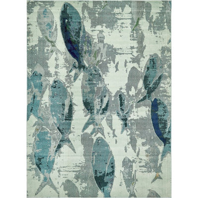 Tapis abstrait bleu Higley