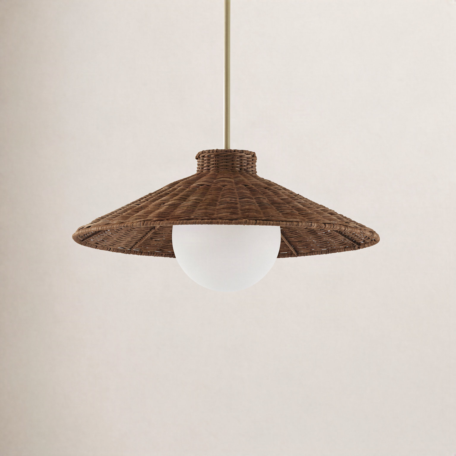Dimmable Rattan Single Light Pendant