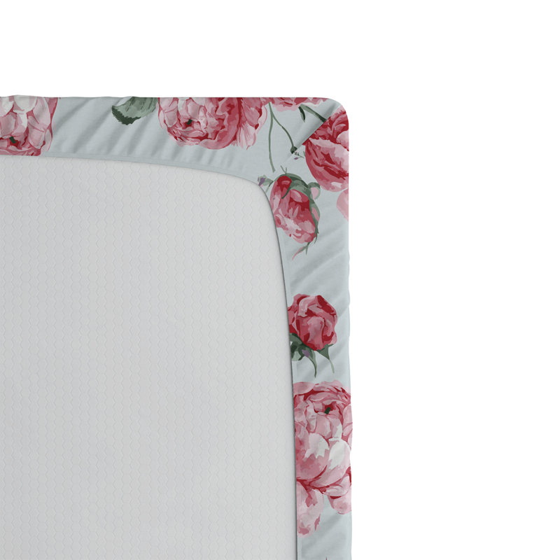 Drap-housse orange Ambesonne, Réséda / vert / floral rose, Drap-housse pour lit simple TG